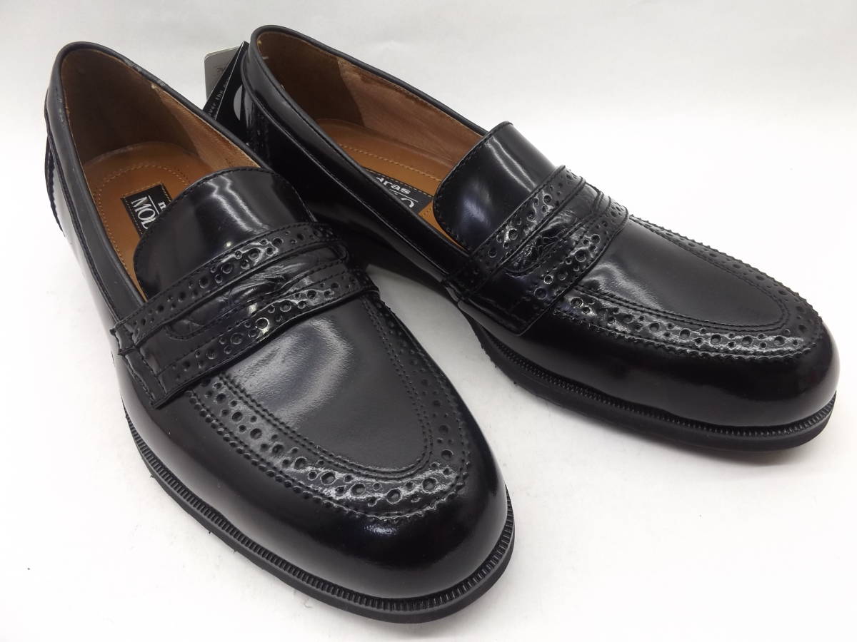 靴24.5cm ブラック dl6124bk-245 madras MODELLO マドラス・モデロ 現品処分18,700円 日本製 幅広4E 右足履き口にスレあり