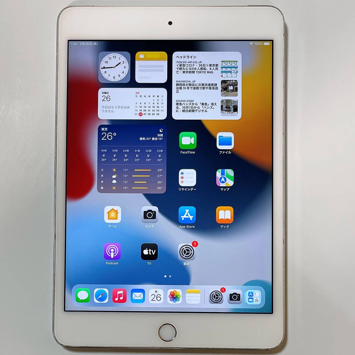 iPad mini4 16G Wi-Fi +セルラーSimフリー済-