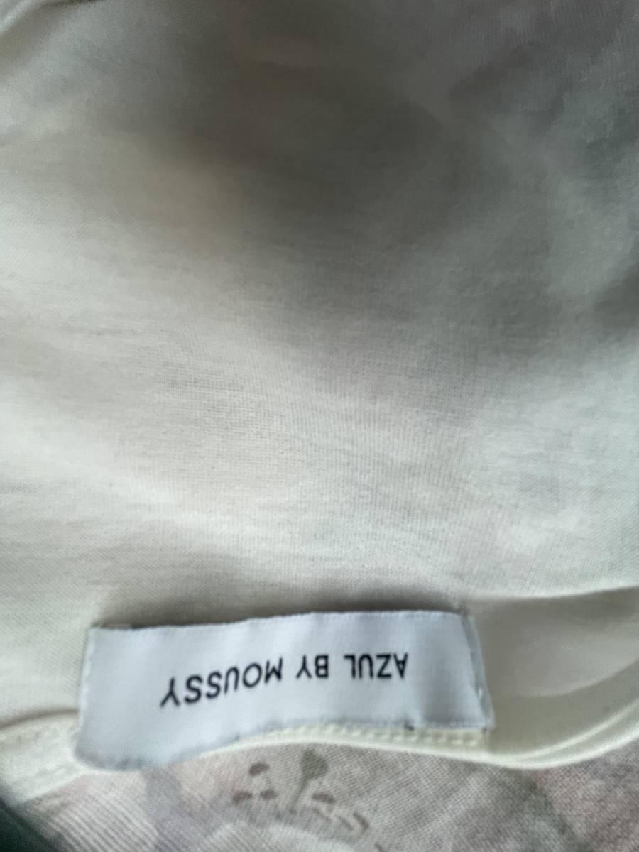 美品・AZUL　BY　MOUSSY・アズールバイマウジー・半袖Tシャツ・フリル袖・ホワイト・サイズM・350円_画像6