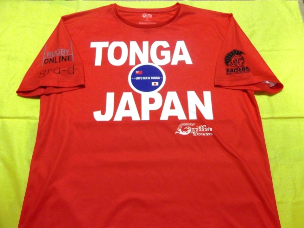●トンガ チャリティー Ｔシャツ レッド 2XL 関西大学 関大 ラグビー XXL トンガ ジャパン 非売品 特別仕様 トンガ支援 ワールドカップの画像2