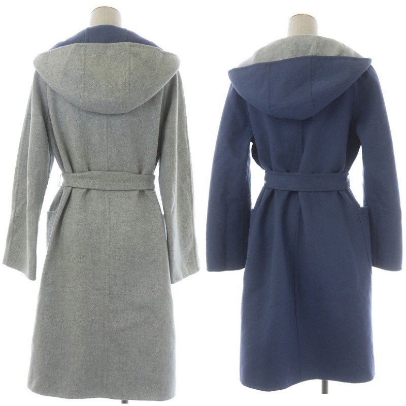 即決 Maxmara マックスマーラ 最高峰 ベルト付 フーデッドコート
