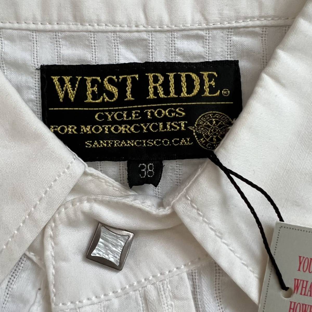 WESTRIDE ウエストライド ウエスタンシャツ長袖シャツ 白 ホワイト 38 ...