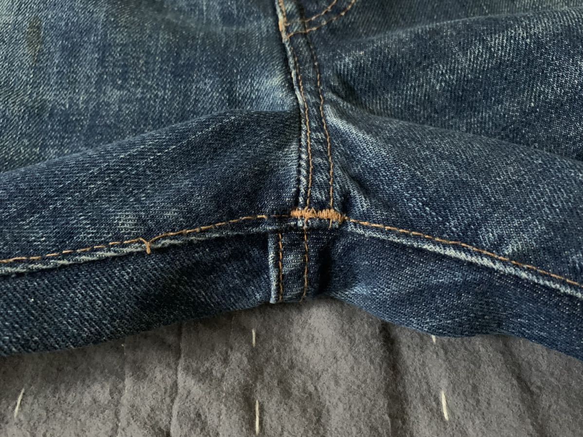 70s 76年製 W36 L32 levi's 517 デニムパンツ 16ボタン 66 前期 シングル USA製 アメリカ製 リーバイス 646 684 501 赤耳 黒カン_画像4