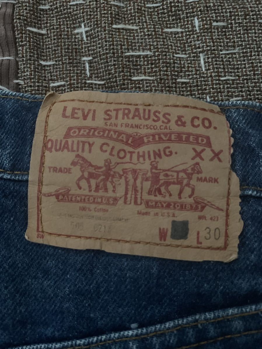 80s 中期 W40 L30 levi's 505 デニムパンツ USA製 アメリカ製 vintage ビンテージ ハチマル care 501 ビッグサイズ_画像8