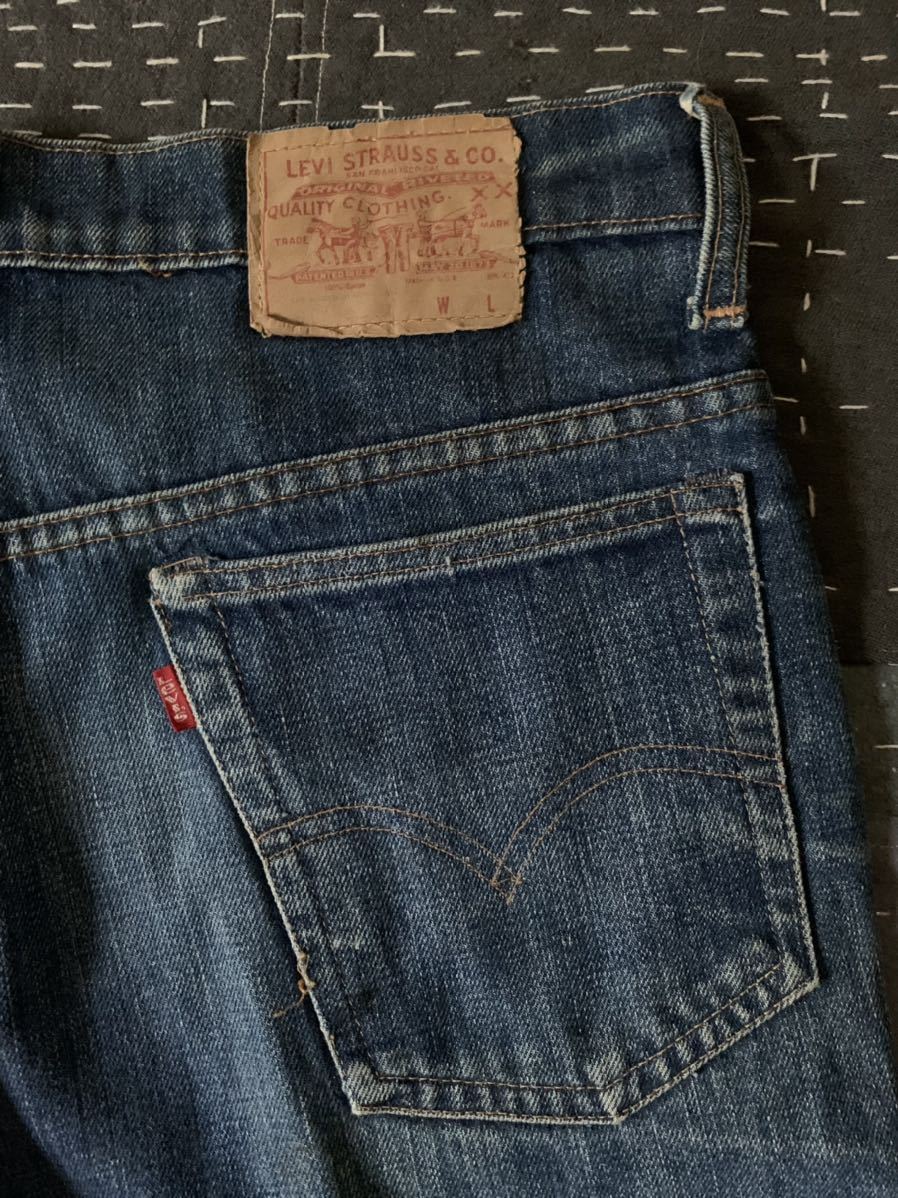 70s 76年製 W36 L32 levi's 517 デニムパンツ 16ボタン 66 前期 シングル USA製 アメリカ製 リーバイス 646 684 501 赤耳 黒カン_画像9