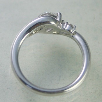 婚約指輪 安い ダイヤモンド リング プラチナ 0.4カラット 鑑定書付 0.421ct Fカラー　VS1クラス 3EXカット H&C CGL 通販_画像2