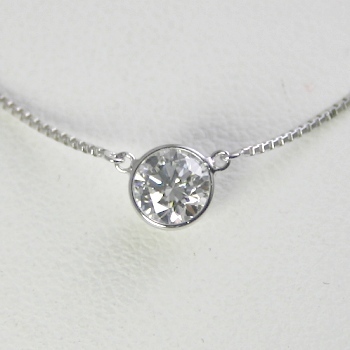 ダイヤモンド ネックレス プラチナ 一粒 0.6ct 鑑定書付 0.60ctup Fカラー FLクラス 3EXカット H&C CGL_画像1