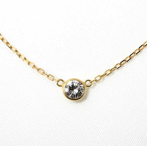 ダイヤモンド ネックレス K18 一粒 0.3ct 鑑定書付 0.386ct Gカラー