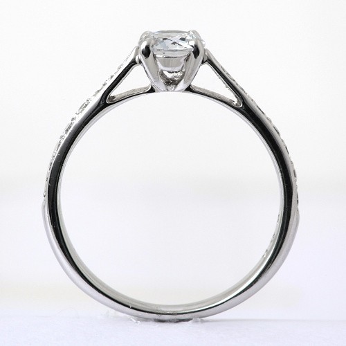 婚約指輪 安い エンゲージリング ダイヤモンド プラチナ 0.5カラット 鑑定書付 0.507ct Fカラー SI2クラス 3EXカット H&C CGL 通販_画像2