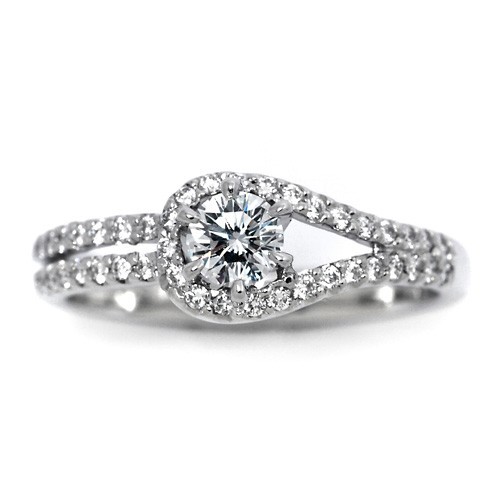 婚約指輪 安い プラチナ ダイヤモンド リング 0.4カラット 鑑定書付 0.410ct Fカラー　VS2クラス 3EXカット H&C CGL 通販_画像2