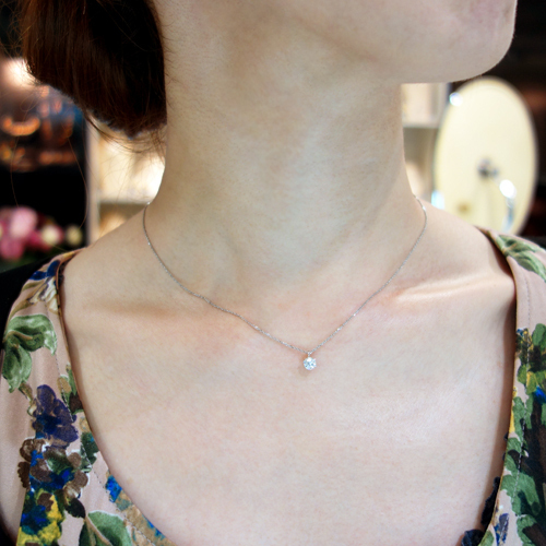 ダイヤモンド ネックレス プラチナ 一粒 0.2ct 鑑定書付 0.20ctup D