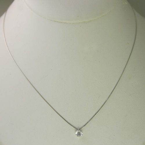 ダイヤモンド ネックレス プラチナ 一粒 0.3ct 鑑定書付 0.386ct G
