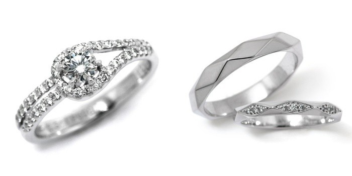 新品本物  Fカラー 0.264ct 鑑定書付 0.2カラット プラチナ ダイヤモンド セットリング 結婚指輪 安い 婚約指輪 VS2クラス CGL H&C 3EXカット プラチナ台