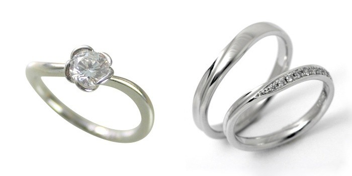奉呈 婚約指輪 安い 結婚指輪 セットリングダイヤモンド プラチナ 0.5
