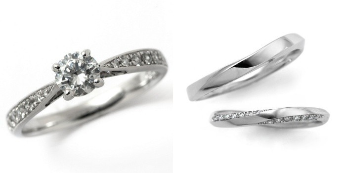 婚約指輪 安い 結婚指輪 セットリングダイヤモンド プラチナ 0.3