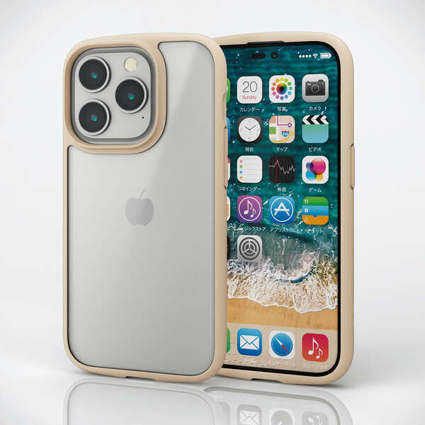 iPhone14 Pro用ハイブリッドケース [TOUGH SLIM LITE] 背面には高硬度ガラスに指紋が付きにくい特殊加工を採用: PM-A22CTSLFCGMI_画像4