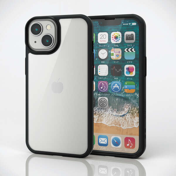 iPhone14用ハイブリッドケース [TOUGH SLIM] 耐衝撃性能を備え、専用液晶ガラスフィルムで端末を360度全面保護: PM-A22ATS3BK_画像5