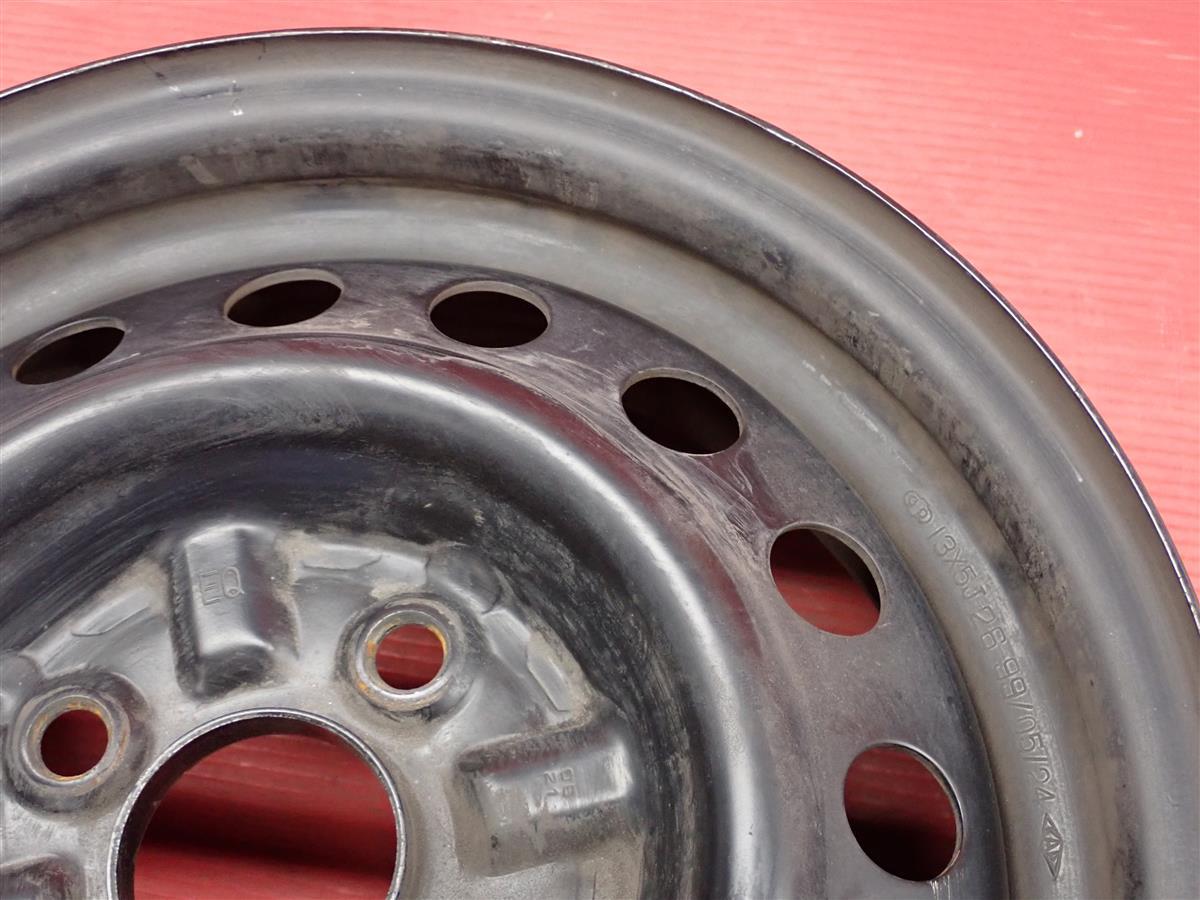 【 激安 中古 4本セット 】 トヨタ ヴィッツ 10系 純正 スチールホイール 鉄ホイール 13インチ 5J +39 PCD100 4穴 ハブ径Φ54 cc13_画像10