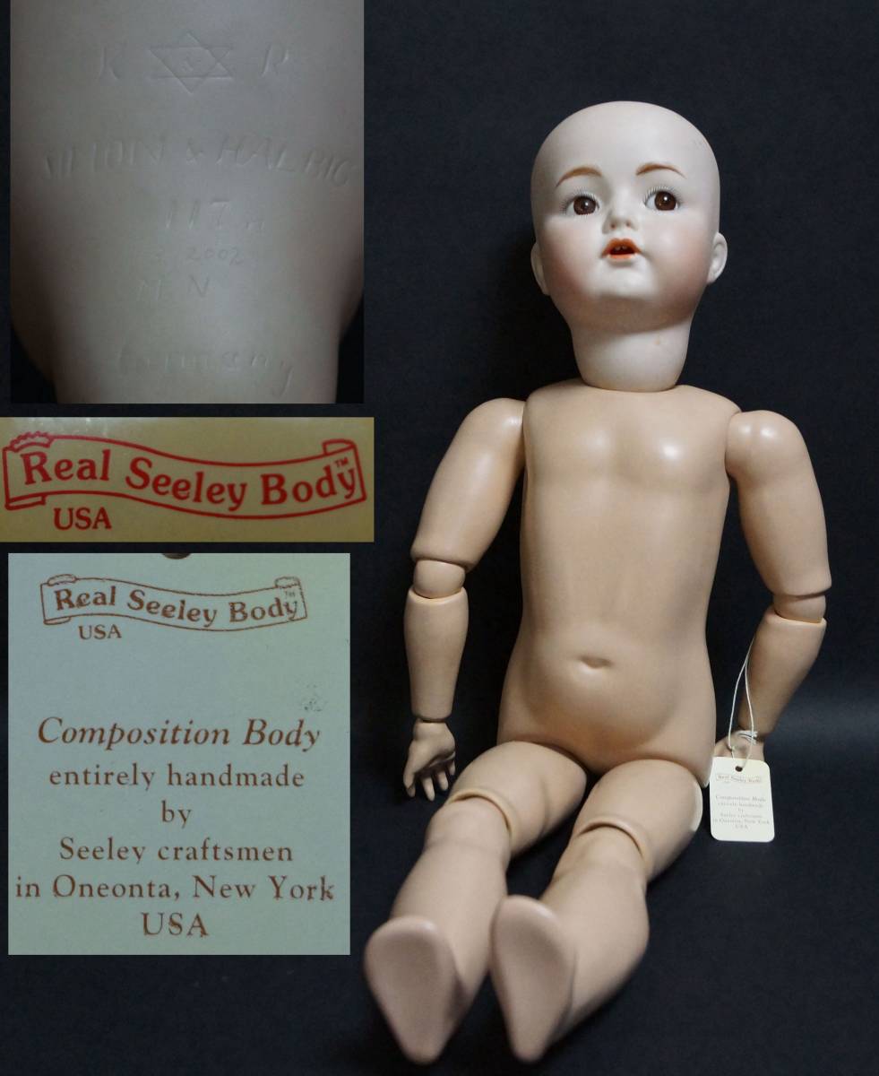 [.] bisque doll large possible love appear . Germany made SIMON&HALBIG 117 3. 2002(M.N)German head |RealSeeleyBodyUSA body moveable glass I height 58.