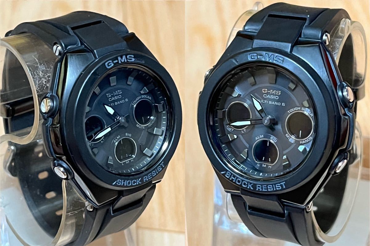 CASIO G-SHOCK baby-G G-ms ソーラー電波 当時3万6千円 高級腕時計 オールブラック ダブルイルミネーター
