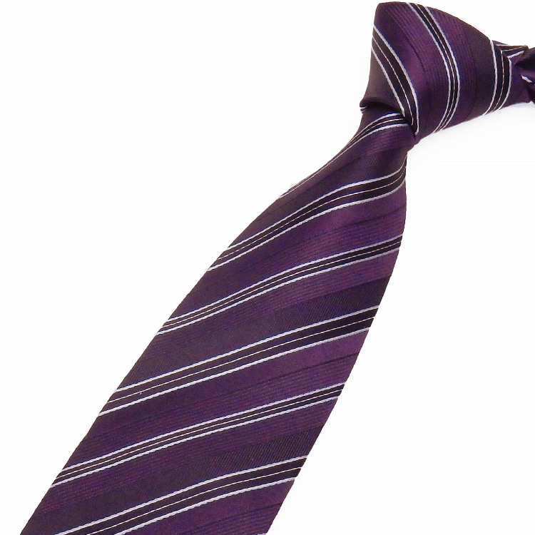 ENRICO COVERI　イタリア製ネクタイ　濃紫系　ストライプ　シルク100％　メール便可　エンリココベリ　ENC27_画像3