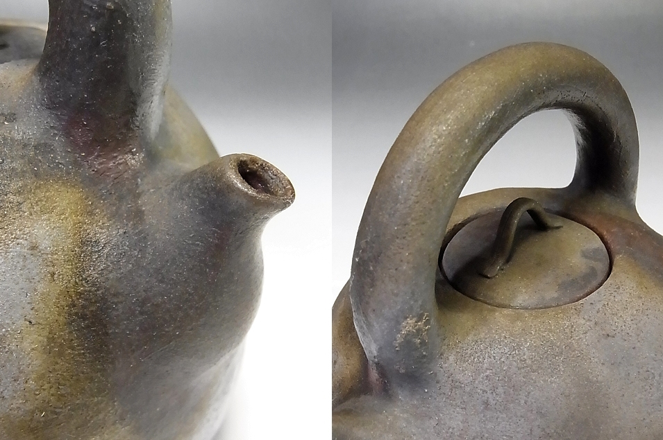 備前焼 茶道具 湯沸かし 陶印なし 青備前 やかん ボーフラ 急須 □備前宝瓶 - 備前焼工房 檪