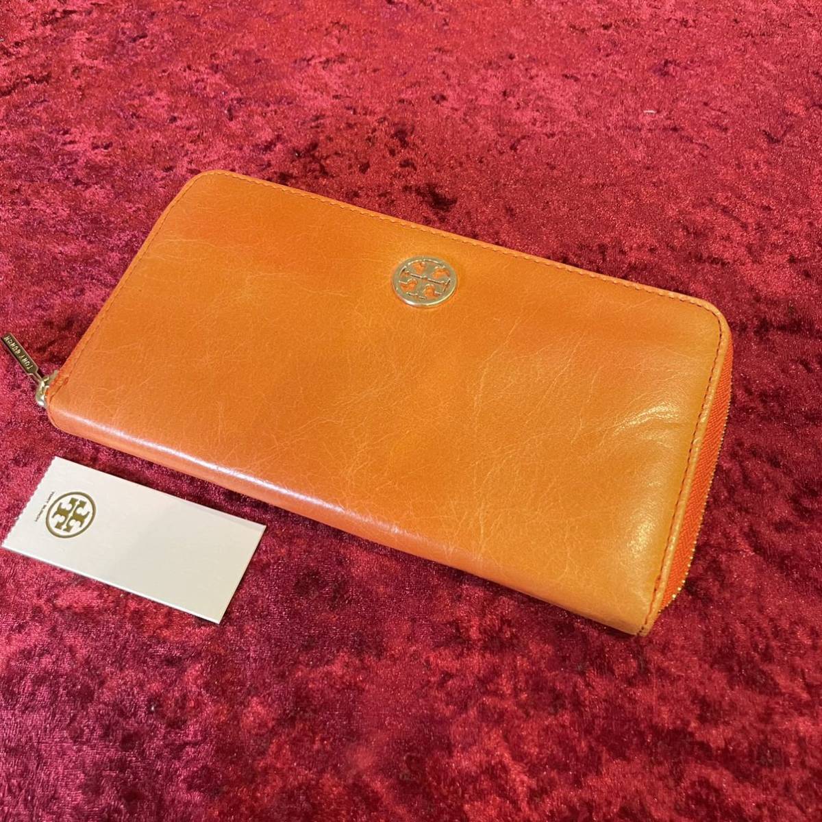 未使用 TORY BURCH トリーバーチ ユーズド加工 ラウンドファスナー 長財布_画像1