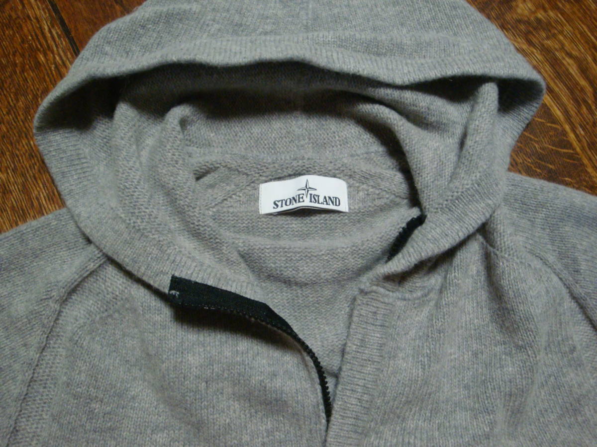 ストーンアイランド ダブルジップスライダー ウールニットパーカー グレー 6915528A3 イタリア製 STONE ISLAND