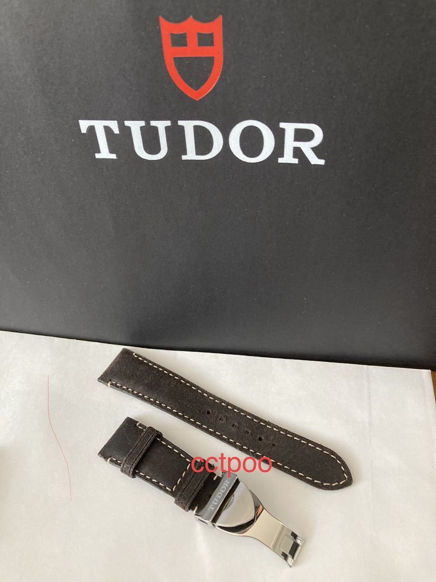 TUDOR ブラックベイクロノ 79363N 純正レザーベルト バックルSET