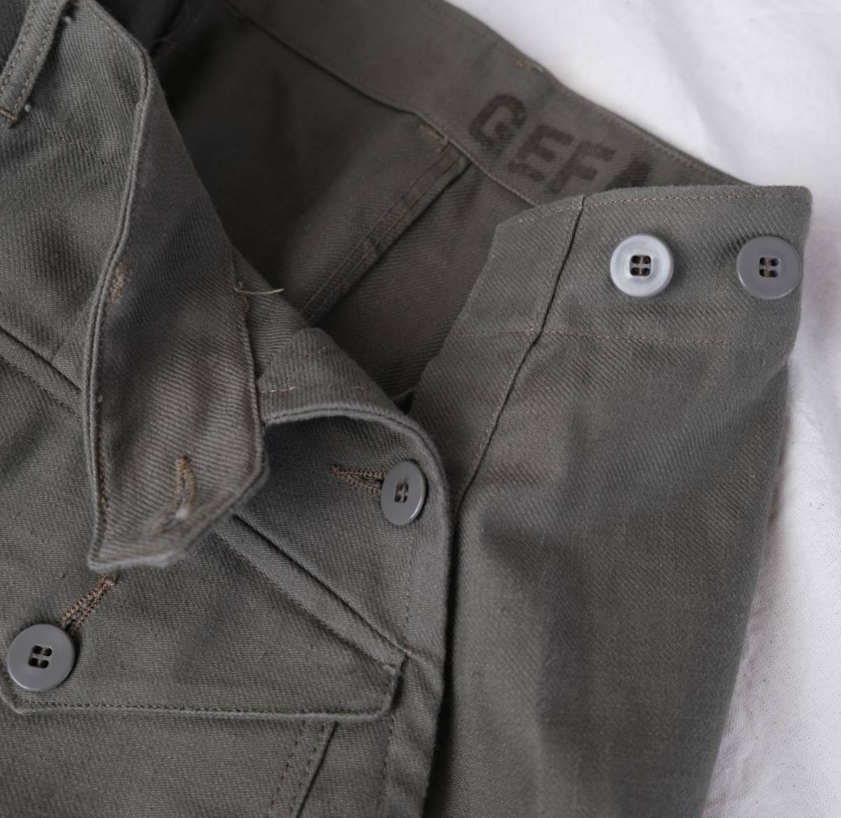  dead stock 50s[ Sweden army Vintage ] cotton tsu il front pocket pants / gray series / Europe France Work 