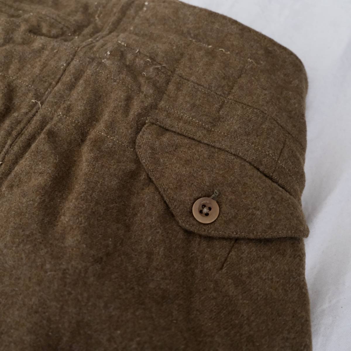 50s[ England army Vintage ] wool tuck trousers pants / olive series / military France Work Europe britain army UK