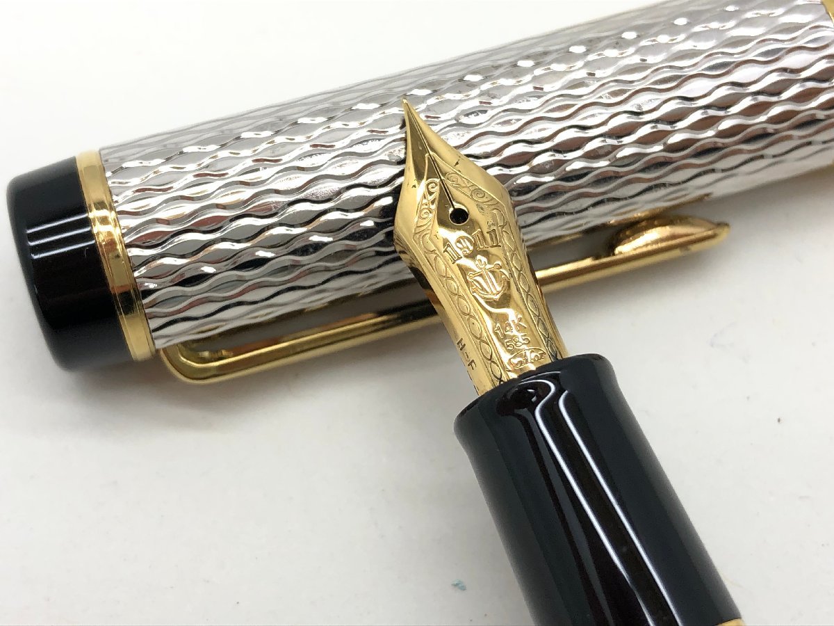 セーラー 万年筆 ペン先14K H-F シルバー×ゴールド ジャンク