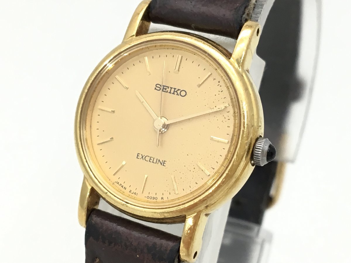 SEIKO エクセリーヌ 2J41-0020 18KT クォーツ 腕時計 レディース
