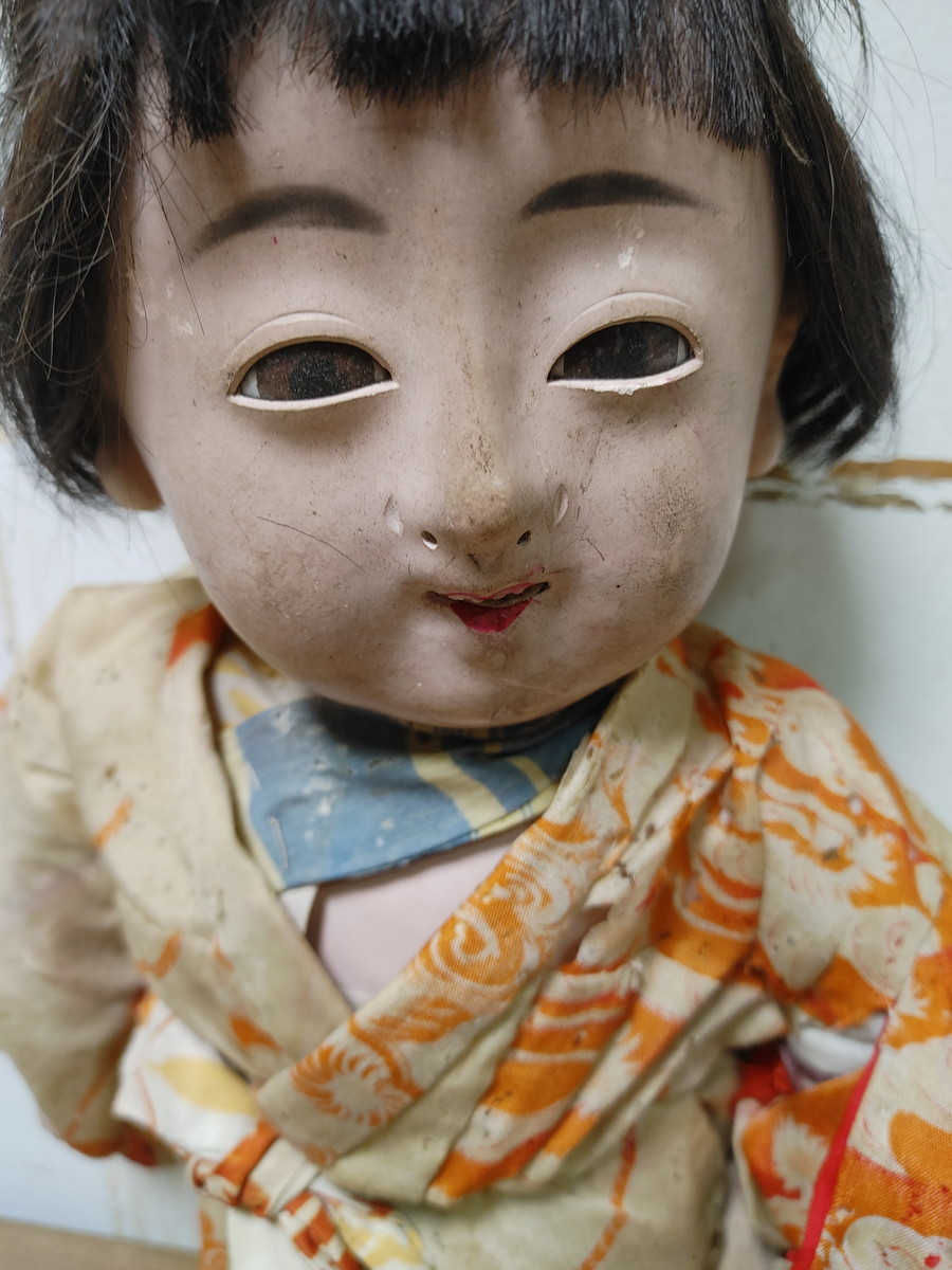 Y9-547 日本人形 市松人形？ 可動式 着物 の商品詳細 | ヤフオク