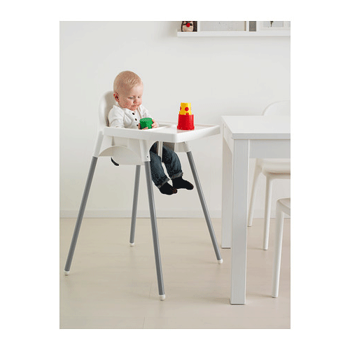 ☆ IKEA イケア ☆ ANTILOP アンティロープ ハイチェア トレイ付き, シルバーカラー ホワイト, シルバーカラー u2ｈ_画像3