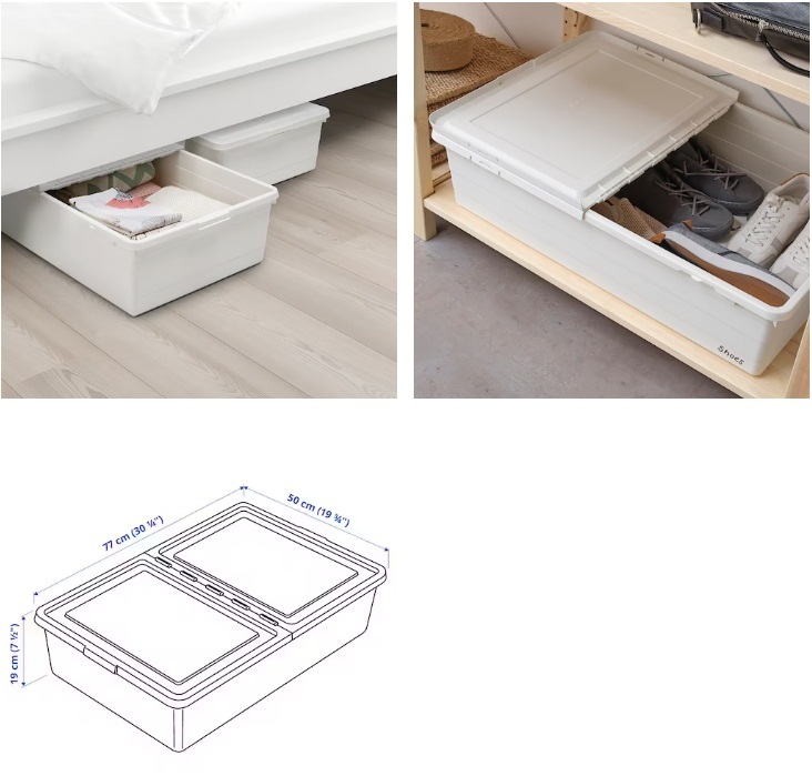 * IKEA Ikea * SOCKERBITsoke рубин to место хранения box крышка имеется, белый 50x77x19 cm u 2h