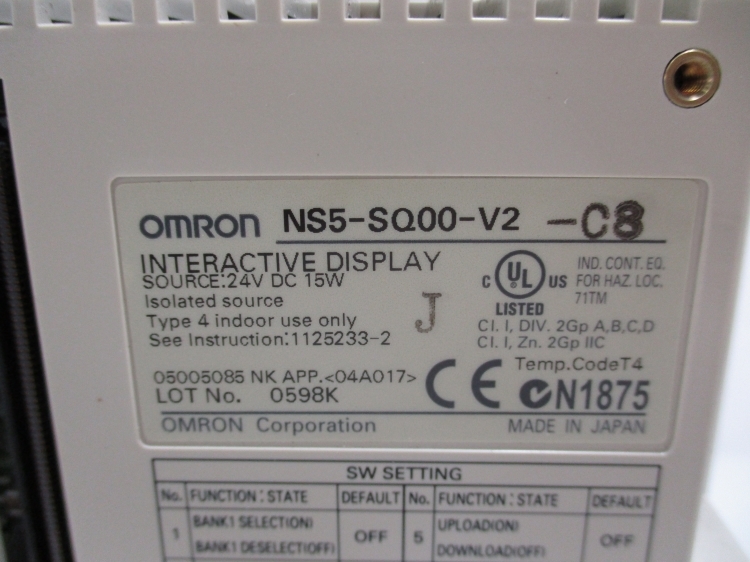 OMRON NS5-SQ00-V2-C8 プログラマブルターミナル OMRON NS5-SQ00-V2-C8 プログラマブルターミナル