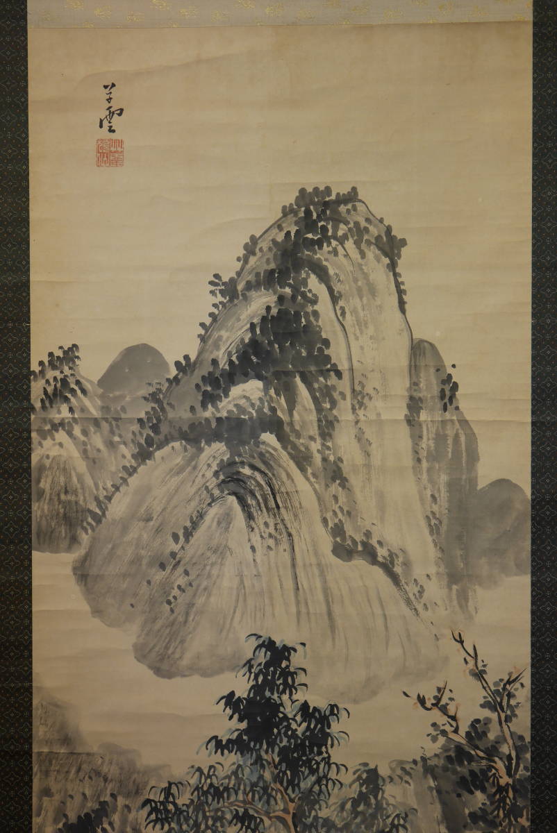 【爆売りセール開催中！】 田崎草雲 真作保証 - Yahoo!オークション 山水 日本画 ③ 掛軸 絵画