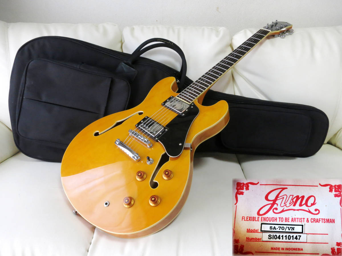 JUNO SA-70/CH ES-335タイプ セミアコ エレキギター 新品弦 - www JUNO SA-70/CH ES-335タイプ セミアコ エレキギター 新品弦 - www