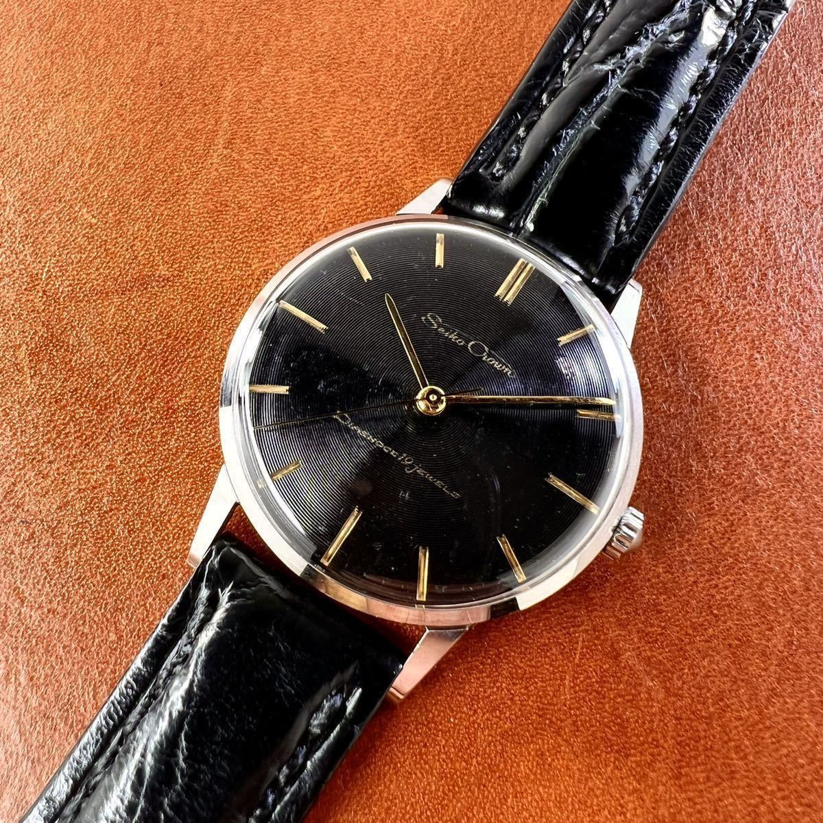 ヤフオク! - OH済! 極美品! SEIKO Crown 黒文字盤 クロ...