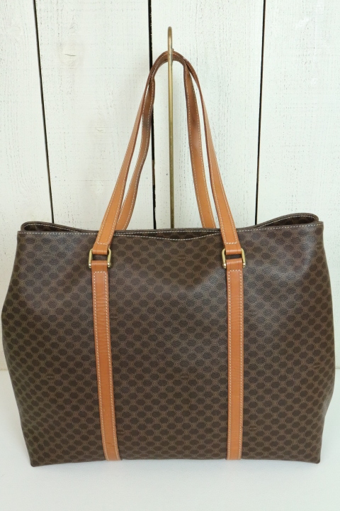 【美品】☆CELINE セリーヌ:マカダム トリオンフ 大型 トートバッグ 舟形 オールドセリーヌ/ヴィンテージ/大きい_画像5