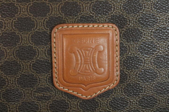 【美品】☆CELINE セリーヌ:マカダム トリオンフ 大型 トートバッグ 舟形 オールドセリーヌ/ヴィンテージ/大きい_画像3