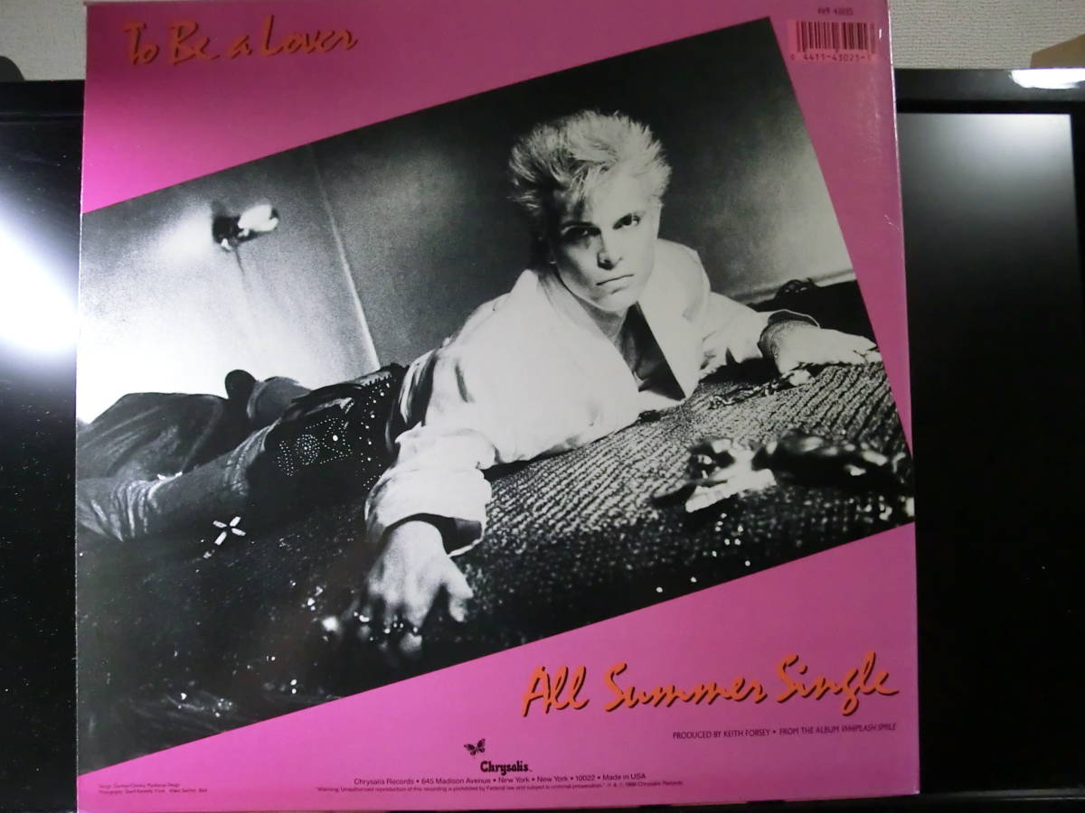 BILLY IDOL / TO BE A LOVER　ビリー・アイドル *12EP _画像2