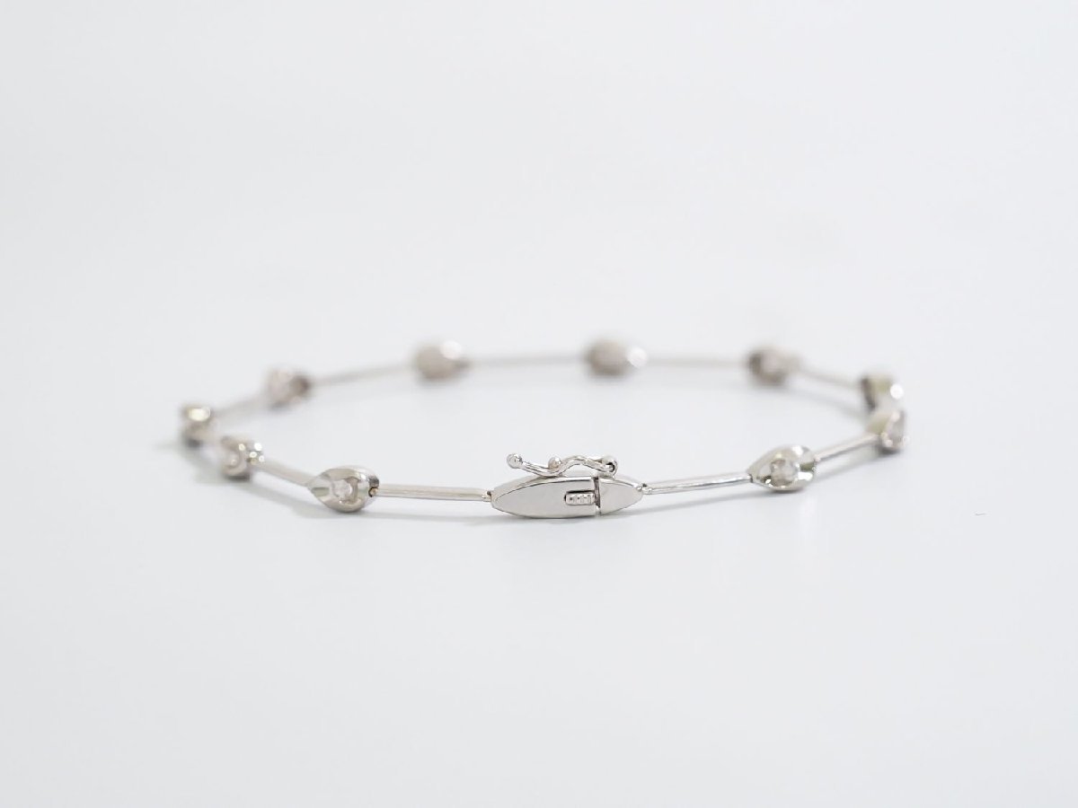 本物 ダイヤモンド 0.20ct K18 WG ブレスレット バングル ホワイト