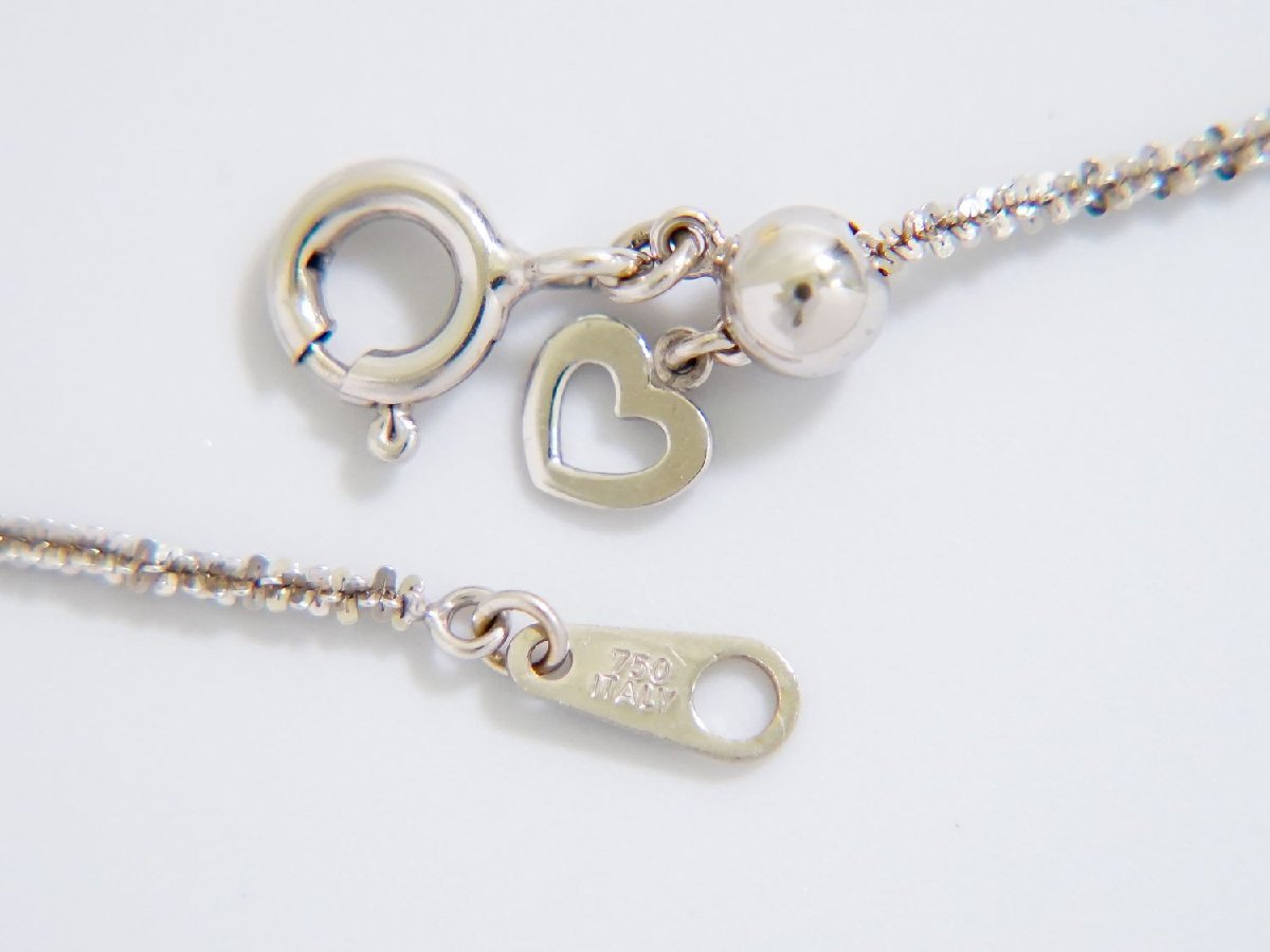 本物 ダイヤモンド 0.27ct シェル 750 K18 WG ネックレス ペンダント
