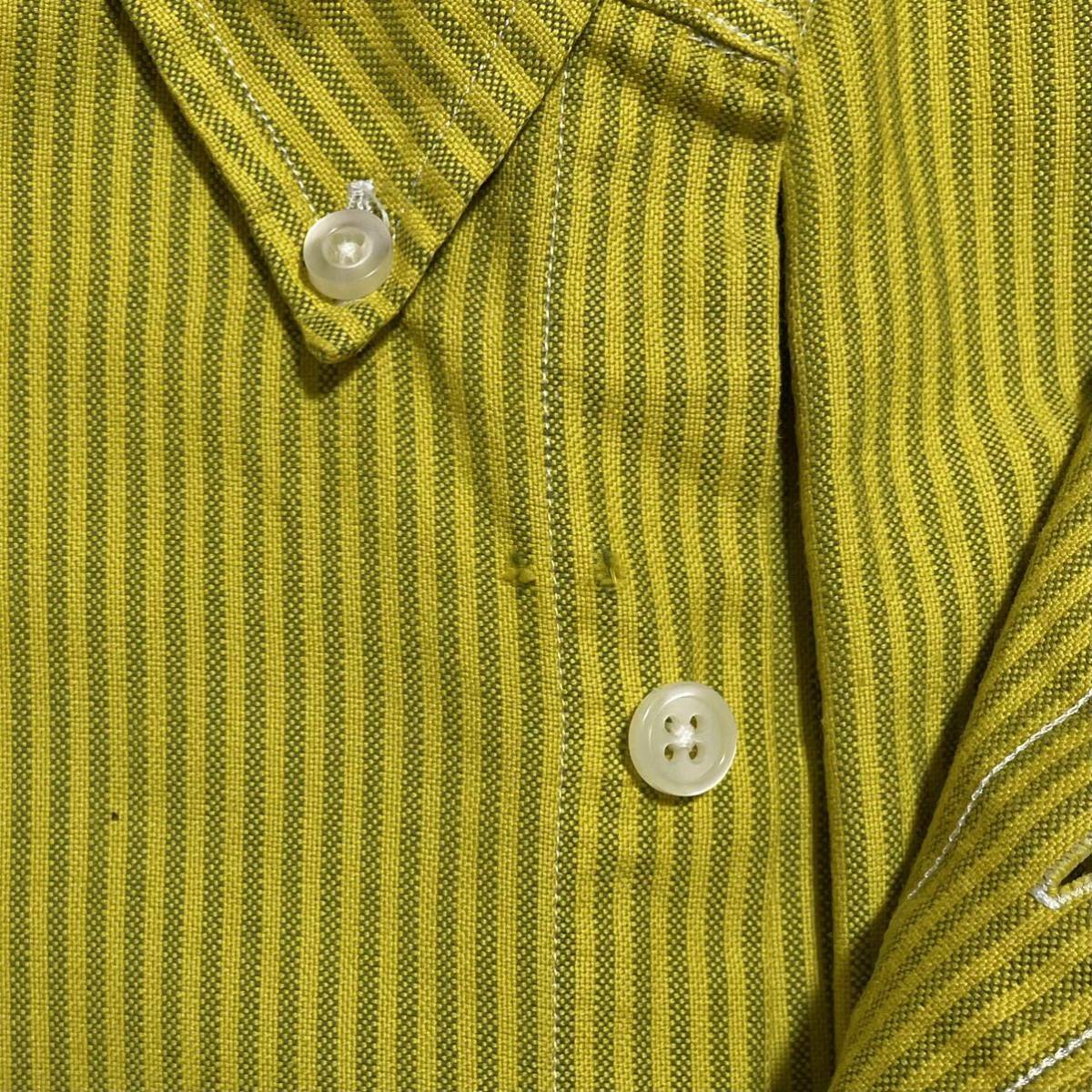 【人気ブランド】ラルフローレン Ralph Lauren 半袖 BDシャツ ビッグサイズ XLサイズ イエロー ストライプ カラーポニー 22-155
