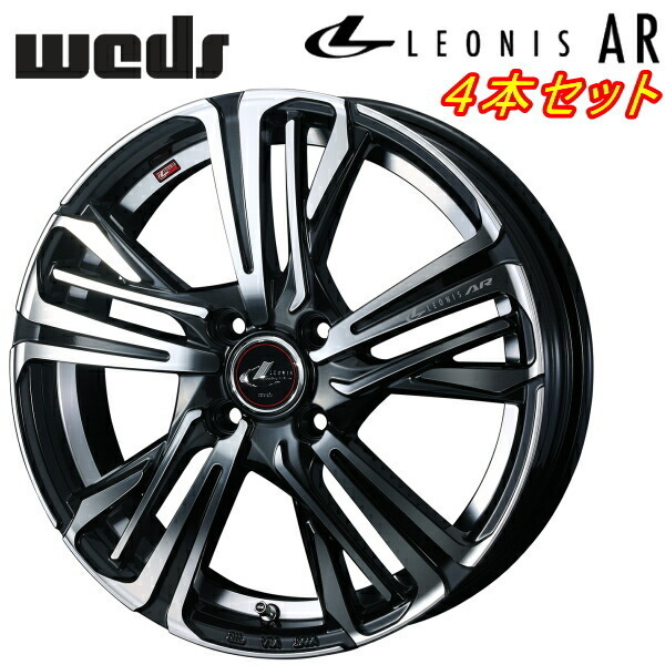 Weds LEONIS AR 4本Set パールブラック/ミラーカット6.5-17 4H100+50