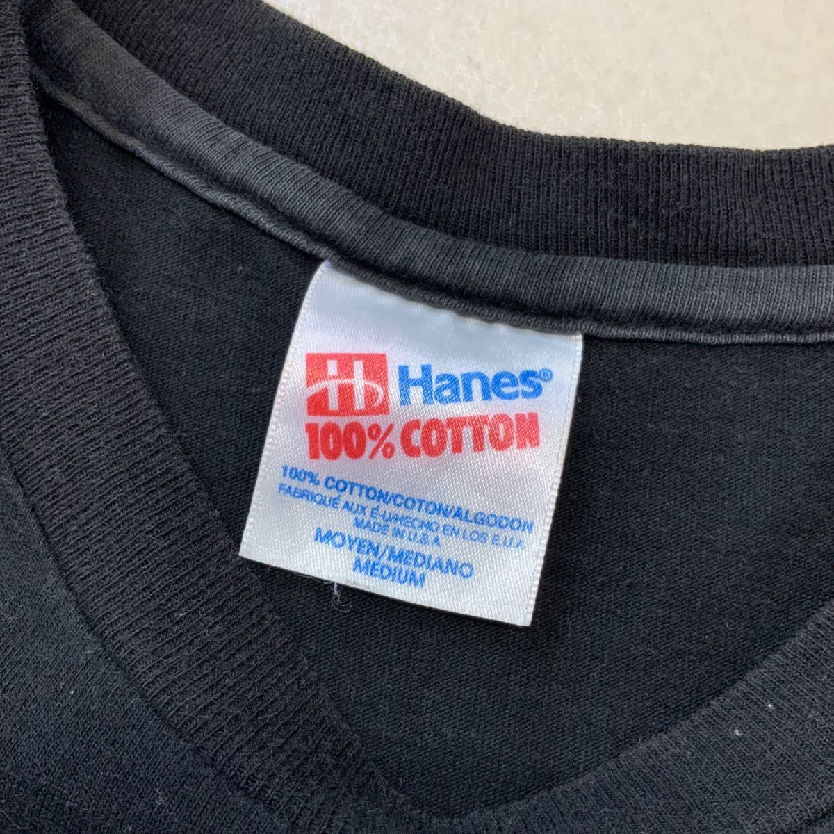 希少 90‘s USA製 Heans ヘインズ Seven Stars セブンスター タバコ 半袖 tシャツ メンズ Mサイズ ブラック シングルステッチ 丸胴の画像6