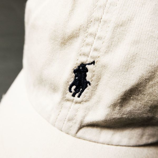 00\'s Ralph Lauren po knee with logo embroidery cotton chino cap (BOYS 4-7) 6 panel unbleached cloth series POLO