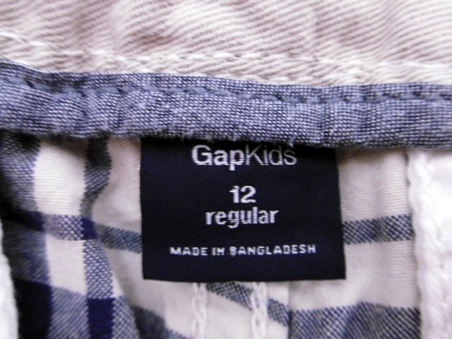 ё GAP　kids ё コットン100ハーフパンツ ■12　regular ■紺チェック_画像3